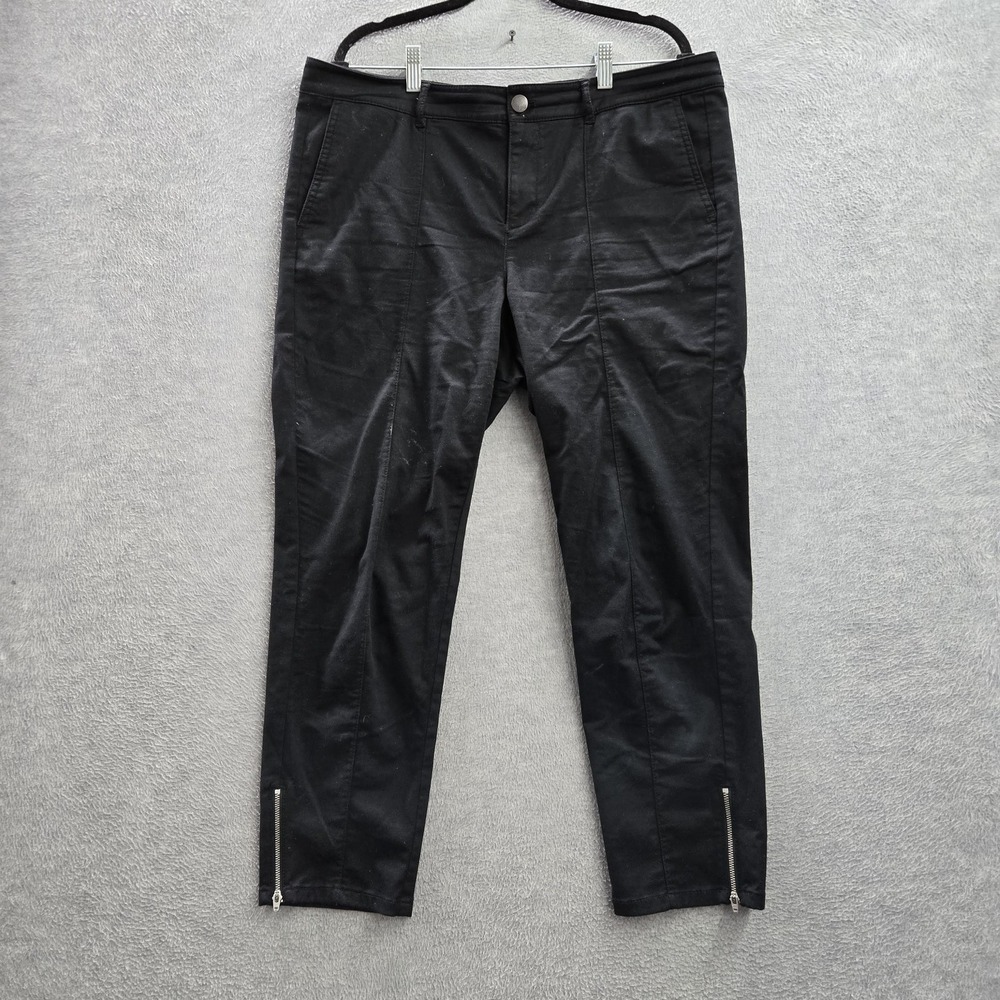 J Jill Women Pants‎ 16 Black Dress Pants Ankle Zipper 26" Inseam
